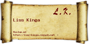 Liss Kinga névjegykártya